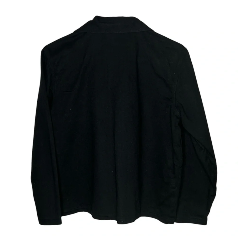 Soho Compagnie Women’s Embroidered Black Floral Button Front Jacket Size Medium - Picture 4 of 4